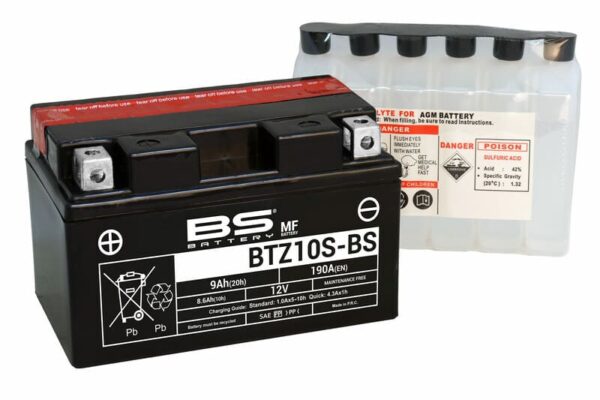 Batterie BS sans entretien avec pack acide - BTZ10S-BS