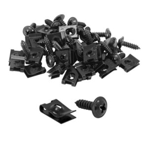 Agrafe de carénage diam. 5mm avec vis 5 x 15 mm noir (sachet de 25 pièces)