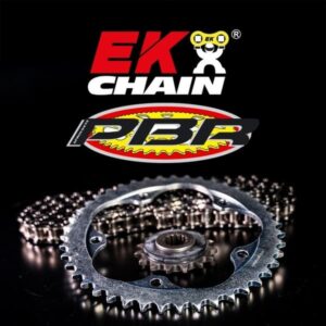 Kit chaîne EK PBR 428 DEH - Yamaha 125 YBR - Qualité Origine