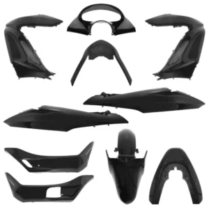kit carénage Honda 125 PCX 2010+2013 noir brillant (10 pièces)  -P2R-