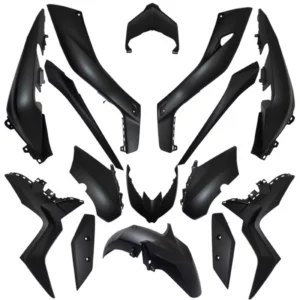kit carénage Yamaha 125-300 X-Max 2018+2022, 400 X-Max 2018+2020 noir mat (15 pièces)  -P2R-