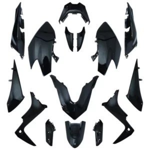 kit carénage Yamaha 530 T-Max 2017+2019 noir brillant (15 pièces)  -P2R-