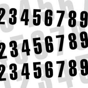 Numéro de course Blackbird noir 7x5,5 cm - Jeu de 3